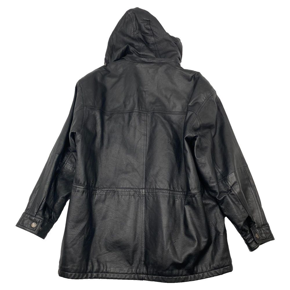 Contemporary Expressions Black Leather Bomber Jacket Men's XLarge Vintage - Picture 3 of 16